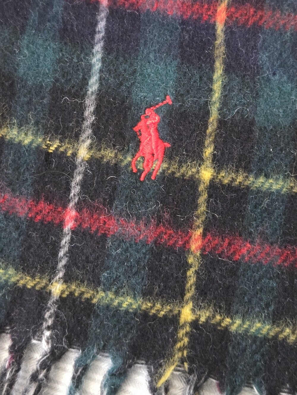 Polo Ralph Lauren Wool Blend Reversible Scarf Made in Italy - Picture 2 of 6
